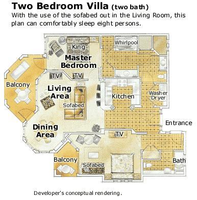 28 Marriott Grand Chateau 2 Bedroom Villa Floor Plan