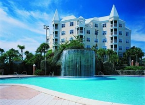 Hilton Grand Vacations Club at Seaworld International Center Pool and Waterfall